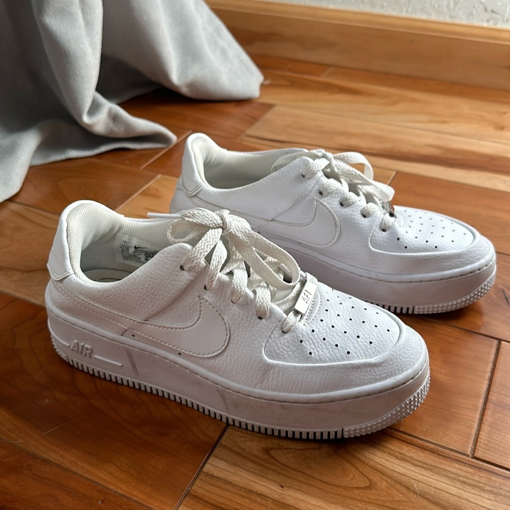 Nike, Air Force One, sage, platform, tennis shoes